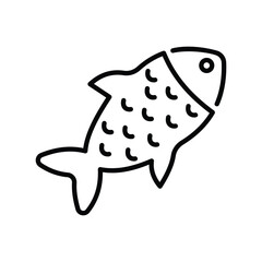 fish icon with white background vector stock illustration