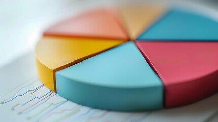 Obraz premium Pie charts representing diversified stock portfolios, diversification of investment or asset allocation on stock and fund and bond make investments more efficient