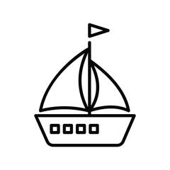 sail boat icon with white background vector stock illustration