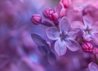 Dreamy Lilac Blossoms: Close-Up of Delicate Flowers for Springtime Backgrounds