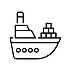 ship icon with white background vector stock illustration