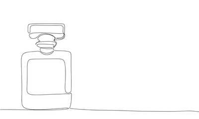 Perfume one line continuous. Line art Perfume isolated on transparent background. Hand drawn vector art.