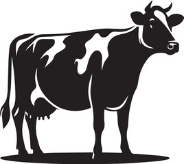 silhouette a cow vector