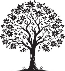 Obraz premium Tree Silhouette on the white background 