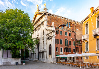 Fototapeta na wymiar Church of San Vidal near Accademia bridge, Venice, Italy