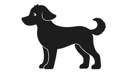 baby dog silhouette on white background