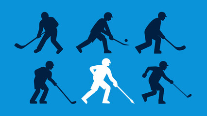 set of hockey ice icon vector illustration