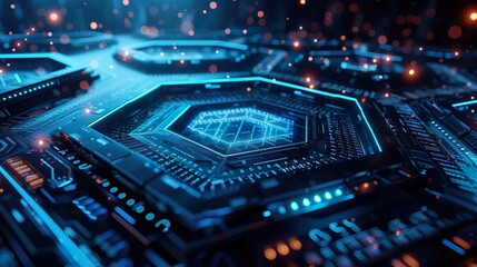 Abstract hexagonal wallpaper digital particles technology flourishment