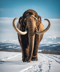 Obraz premium Prehistoric mammoth, an extinct giant of the ice age