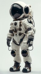 3D character astronaut on a white background. Generative AI
