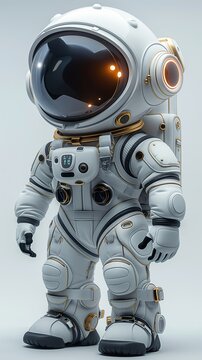 3D character astronaut on a white background. Generative AI