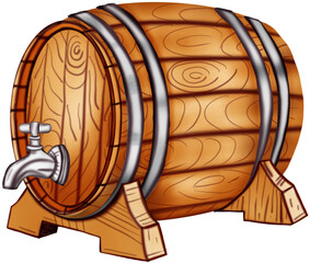 Oak beer barrel