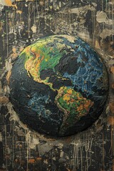 A depiction of a globe with areas affected by environmental racism highlighted, drawing attention to the global scale of the issue, set against a clear, informative background.