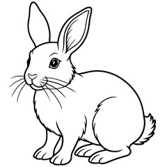 Coloring  page Rabbit  hand drawn line art