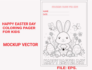  HAPPY EASTER DAY COLORING PAGE KIDS. THEY CAN DRAW OR COLOR THE BUNNY, FLOWER, PLANTS. IT CAN KEEP BUSY THE KIDS & THEIR BRAINSTORMING .