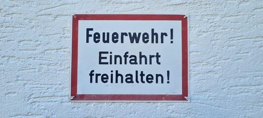 Obraz premium Feuerwehr Schild 