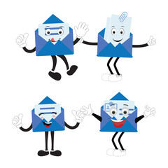 envelope, mail, illustration, mascot, cartoon, message, letter, communication, paper, happy, cute, post, funny, face, postal, sticker, isolated, comic, send, smile, correspondence, emotion, e-mail, lo