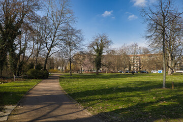 Park gegenüber von Neues Rathaus, Leipzig, Sachsen, Deutschland