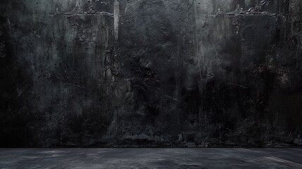 Black, dark and gray abstract cement wall and studio room , interior texture for display products. wall background.
