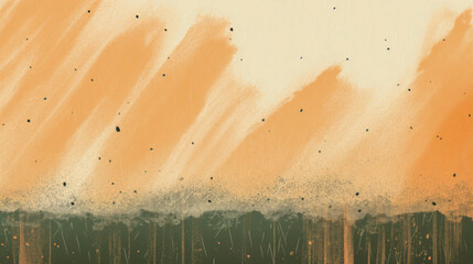 abstract representation of a desert scene, with golden sand dunes under a soft sky, rendered in a...
