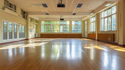 Photo sur Aluminium École de danse Modern dance fitness classroom with lights and shades background