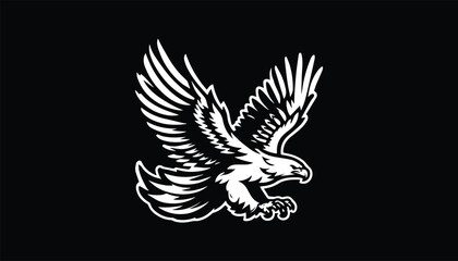 eagle with wings, logo, art, design 