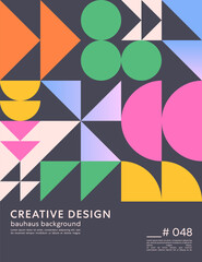 Obraz premium Abstract geometric pattern background with copy space for text.Trendy minimalist geometric design with simple shapes and elements.Modern artistic vector illustration.