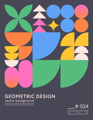 Abstract geometric pattern background with copy space for text.Trendy minimalist geometric design with simple shapes and elements.Modern artistic vector illustration.