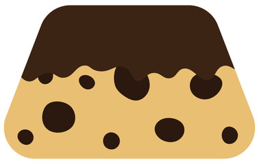 Chocolate chip cookies coated with chocolate. Vector illustration.	