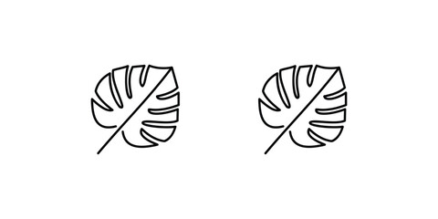 monstera icon with white background vector stock illustration