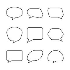 Speech Callout Bubble Outline Collection