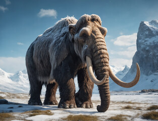 Prehistoric mammoth, an extinct giant of the ice age