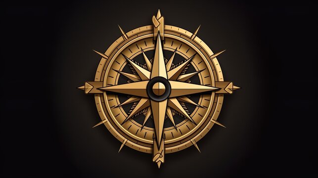 Magnetic old compass on world map. Travel, geography, history, navigation, tourism and exploration concept background. Retro compass on geography map.