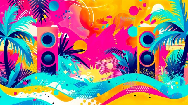 colorful summer festival background
