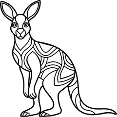 Kangaroo Line Art Vector