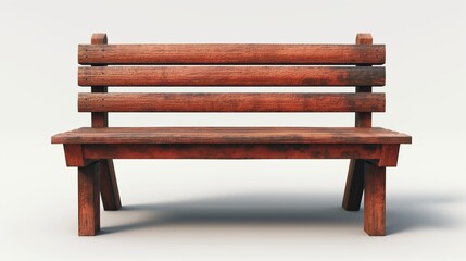 3D bench on a white background. Generative AI