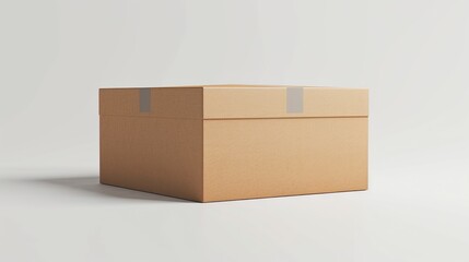 Closed cardboard box taped up