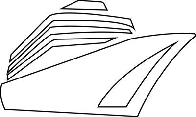 cruise logo vector isolated on transparent background, Ships, boats, cargo, logistics, transportation and shipping icons, Cruise ship logo design. Black silhouette of marine vehicles Clipart image