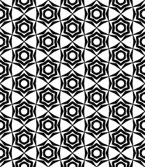 Black and white seamless abstract pattern. Background and backdrop. Grayscale ornamental design.