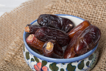 Dates macro photography with inside detail