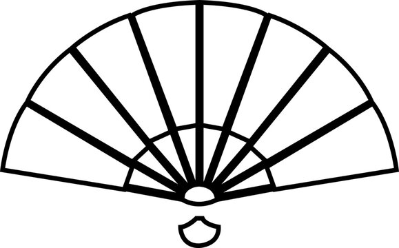 Chinese fan isolated handheld tessen souvenir icon. Vector weaponized Japan warfare fan. Folding paper or silk blower with tessel. Traditional Korean Japanese souvenir of paper, foldable fan.