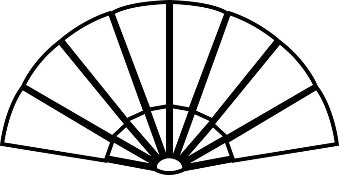 Chinese fan isolated handheld tessen souvenir icon. Vector weaponized Japan warfare fan. Folding paper or silk blower with tessel. Traditional Korean Japanese souvenir of paper, foldable fan.