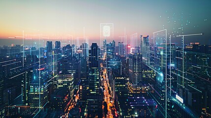 Fototapeta premium city skyline at night