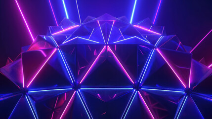 A colorful, abstract design with purple and blue lights
