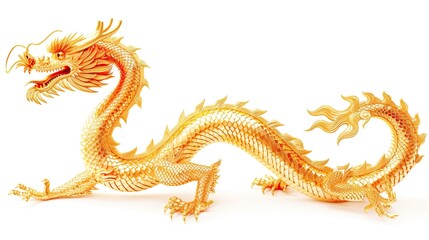 Fototapeta premium Oriental traditional Dragon artwork on red background. Lunar New Year Celebration