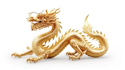 Fototapeta premium Oriental traditional Dragon artwork on red background. Lunar New Year Celebration