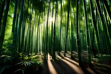 Zelfklevend Fotobehang green bamboo forest © Muhammad