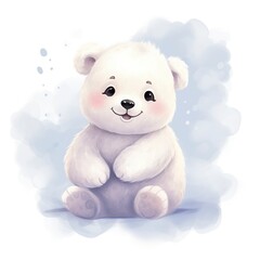 3D cartoon illustration,beautiful and little bear