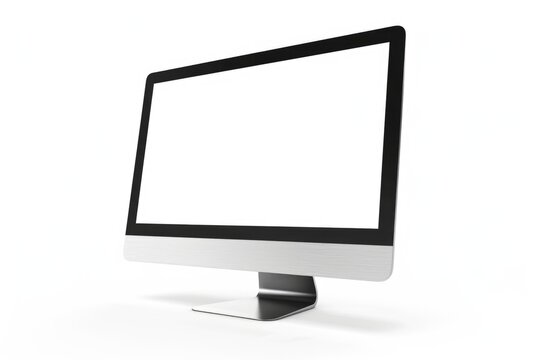 Sleek Modern Computer Monitor with Blank Screen on White Background
