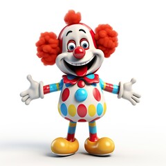 Naklejka premium 3D cartoon illustration, a fun clown full of color